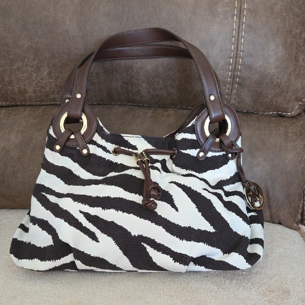 Michael Kors Zebra Cloth W/ Leather Trim